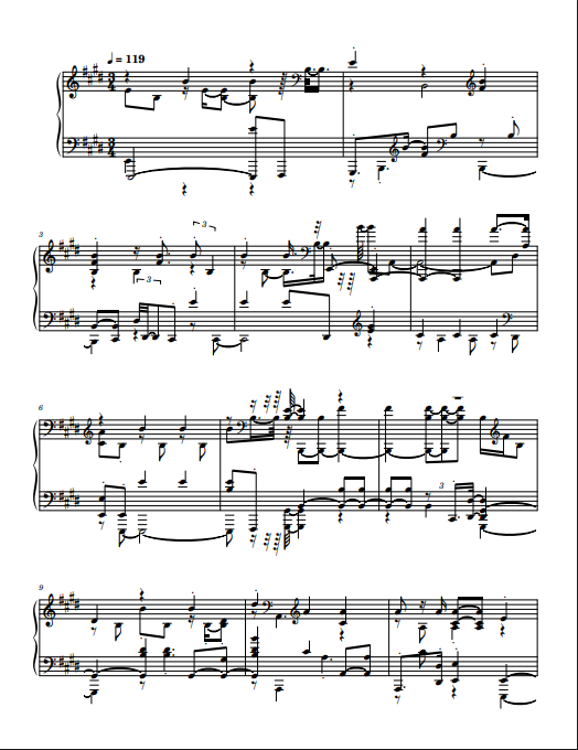 Example quantized sheet music output pg1