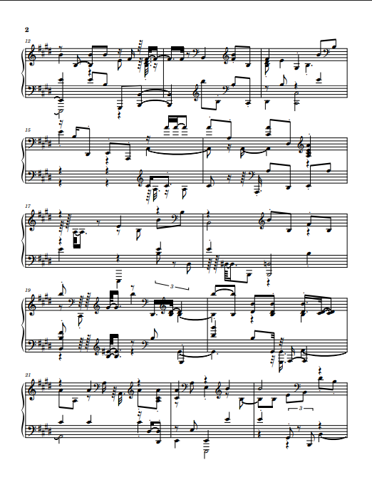 Example quantized sheet music output pg 2